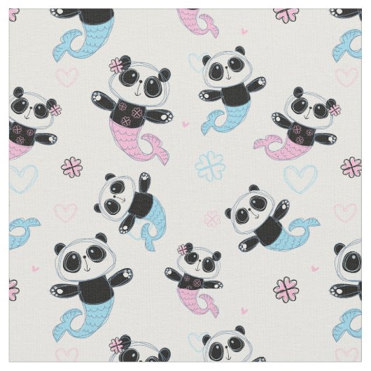 Tissu Mignonnes Portes De Panda (Fermer)