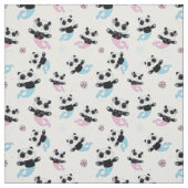 Tissu Mignonnes Portes De Panda (Échantillon)