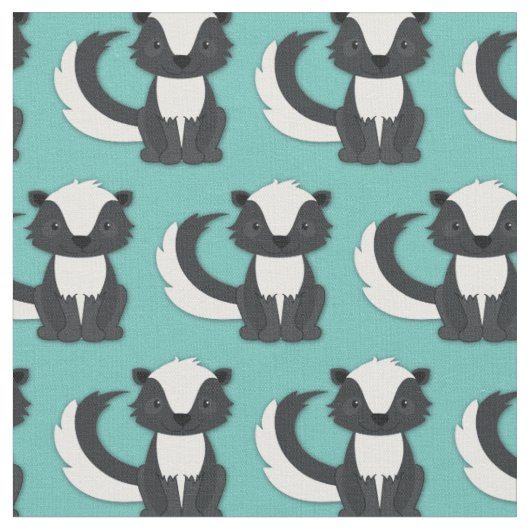 Tissu Mignons Enfants de Mouffettes Sarcelle (Fermer)