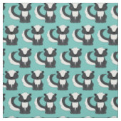 Tissu Mignons Enfants de Mouffettes Sarcelle (Échantillon)