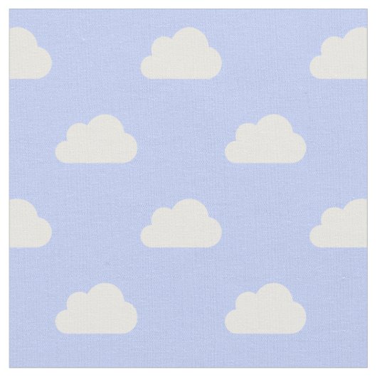Tissu Mignons nuages blancs sur bleu (Fermer)