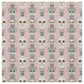Tissu Mignons Petits Hiboux Illustrés (Échantillon)