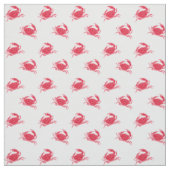 Tissu Mini crabe rouge Impression préppie nautique (Échantillon)