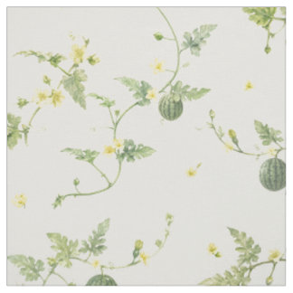 Tissu Mini Pastèque Aquarelle Botanique en Ivoire Douce