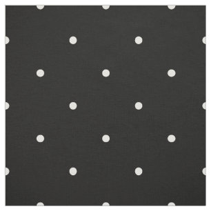 Tissu Mini vanille classique et motif de pois noir