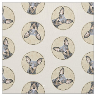 Tissu Miniature Pinscher Peinture mignonne Chien Art ori