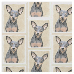 Tissu Miniature Pinscher Peinture mignonne Chien Art ori