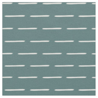 Tissu Minimaliste Lignes d'Ivoire sur Cyan Gris Foncé