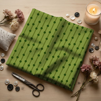 Tissu Minimaliste Points et Rayures Géométriques Vertes