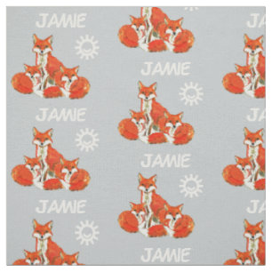 Tissu Mint Kids Sunshine Fox Famille personnalisée