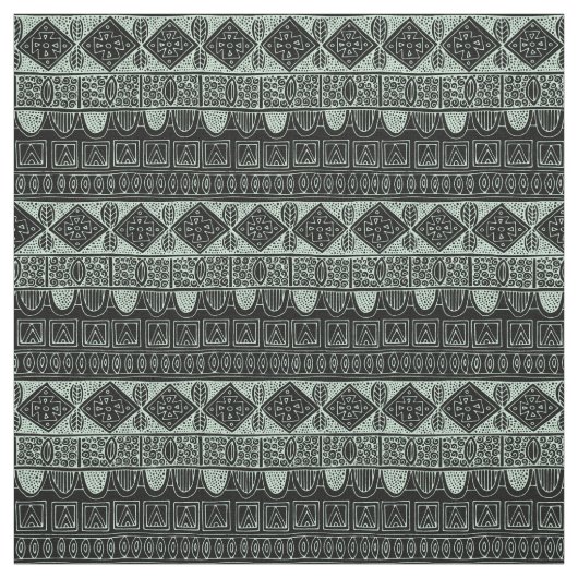 Tissu mint rayé noir (Échantillon)