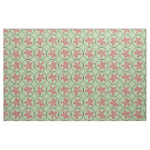 Tissu Mint Retro Floral Tile Combed Cotton Fabric (Fat Quarter)