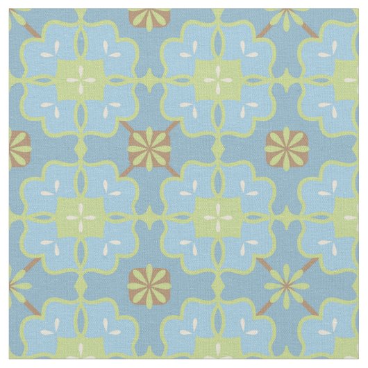 Tissu Mint vert et bleu | Joli motif floral (Fermer)