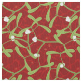 Tissu mistletoe rouge de noël (fermé)