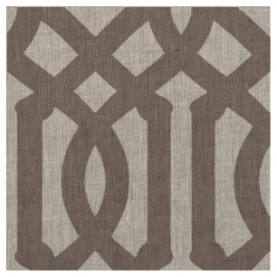 Tissu Mocha Brown Trellis Grande Échelle