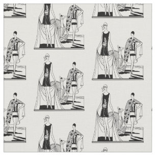 Tissu Mode Art Déco Vintage Dames à la Plage