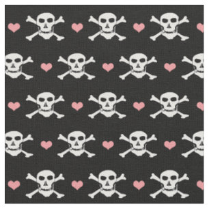 Tissu mode Crâne & Cœur - Pirates / Halloween