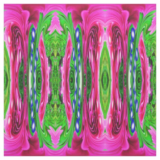 Tissu Mode de nature rose et vert (Échantillon)