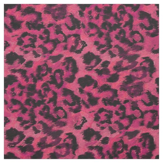 Tissu Mode, design, rose et noir, tacheté, léopard (Échantillon)
