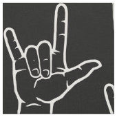 Tissu modelé blanc d'ASL je t'aime (Fermer)