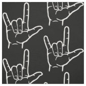 Tissu modelé blanc d'ASL je t'aime (Échantillon)