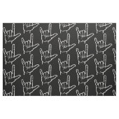 Tissu modelé blanc d'ASL je t'aime (Fat Quarter)