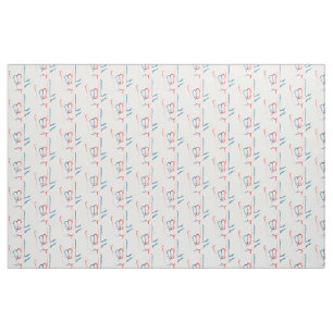 Tissu modelé blanc et bleu rouge d'ASL je t'aime