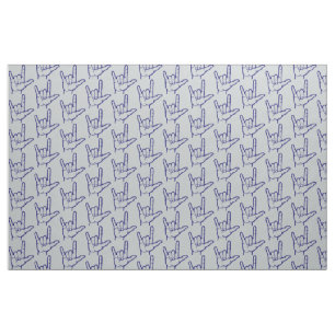 Tissu modelé bleu-foncé d'ASL je t'aime