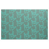 Tissu modelé d'ASL d'Aqua je t'aime (Fat Quarter)