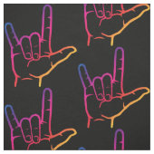 Tissu modelé d'ASL d'arc-en-ciel je t'aime (Échantillon)