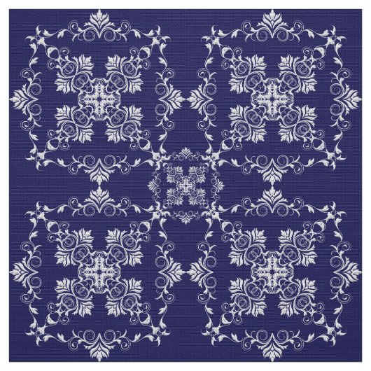 Tissu Modèle de bleu de damassé (Échantillon)