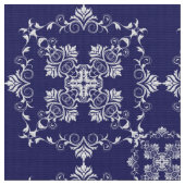 Tissu Modèle de bleu de damassé (Fermer)