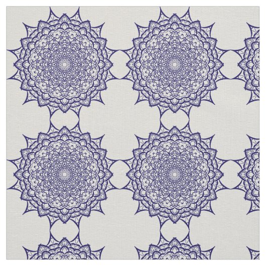 Tissu Modèle de mandala bleu (Échantillon)