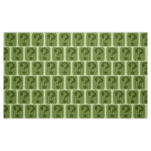 Tissu Modèle de marque d'interrogation en vert (Fat Quarter)