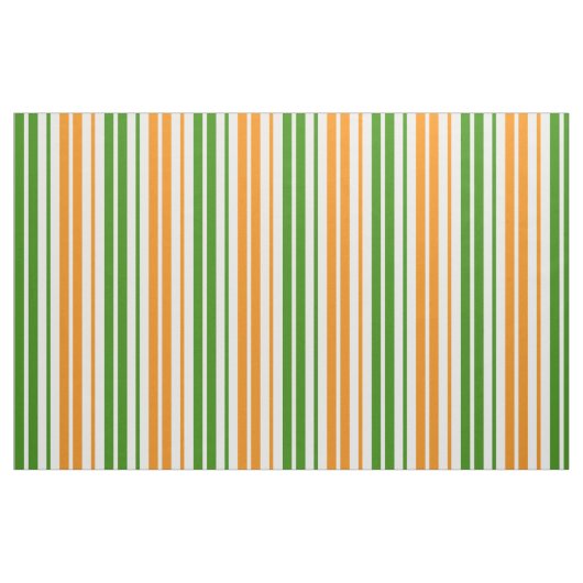 Tissu Modèle de rayures verticales orange vert blanc (Fat Quarter)
