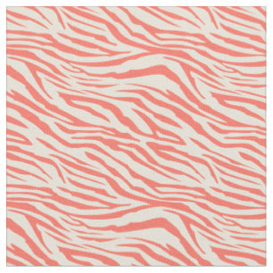 Tissu Modèle de zèbre ivoire de corail moderne