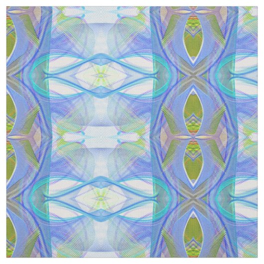 Tissu modèle ethnique bleu de fractale (Échantillon)