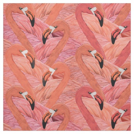Tissu Modèle flamant rose Allover (Échantillon)