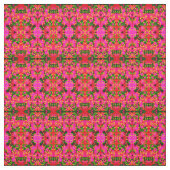 Tissu Modèle floral Abstrait rose et vert (Échantillon)