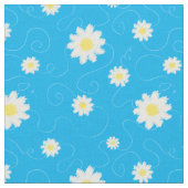 Tissu Modèle floral blanc bleu marron (Fermer)