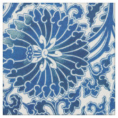 Tissu Modèle floral chinois bleu (Fermer)