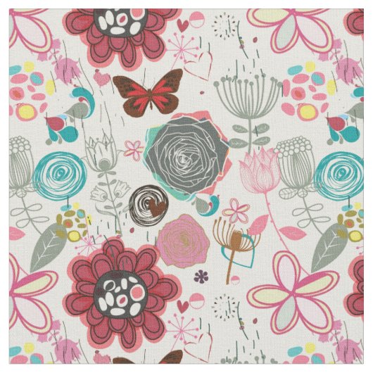 Tissu Modèle floral dans style rétro 5 (Fermer)