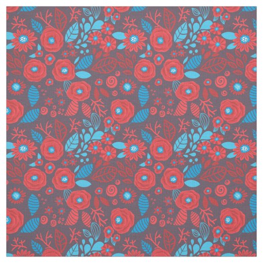 Tissu Modèle floral de Doodle (Échantillon)