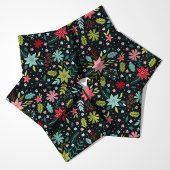 Tissu Modèle floral de Noël botanique