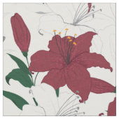 Tissu Modèle Floral de vacances rouges (Fermer)