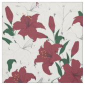 Tissu Modèle Floral de vacances rouges (Échantillon)