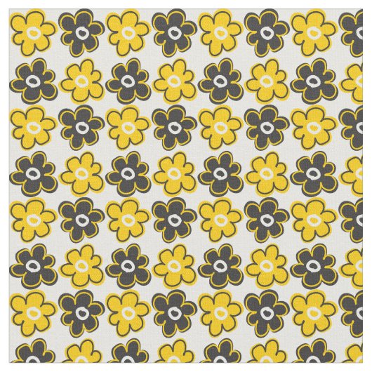 Tissu Modèle floral jaune moderne (Fermer)