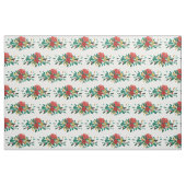 Tissu Modèle floral moderne rouge vert et or Noël (Fat Quarter)