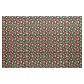 Tissu Modèle floral noir fraise (Fat Quarter)