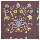 Tissu Modèle floral Ojibwe de Bourgogne (Fermer)